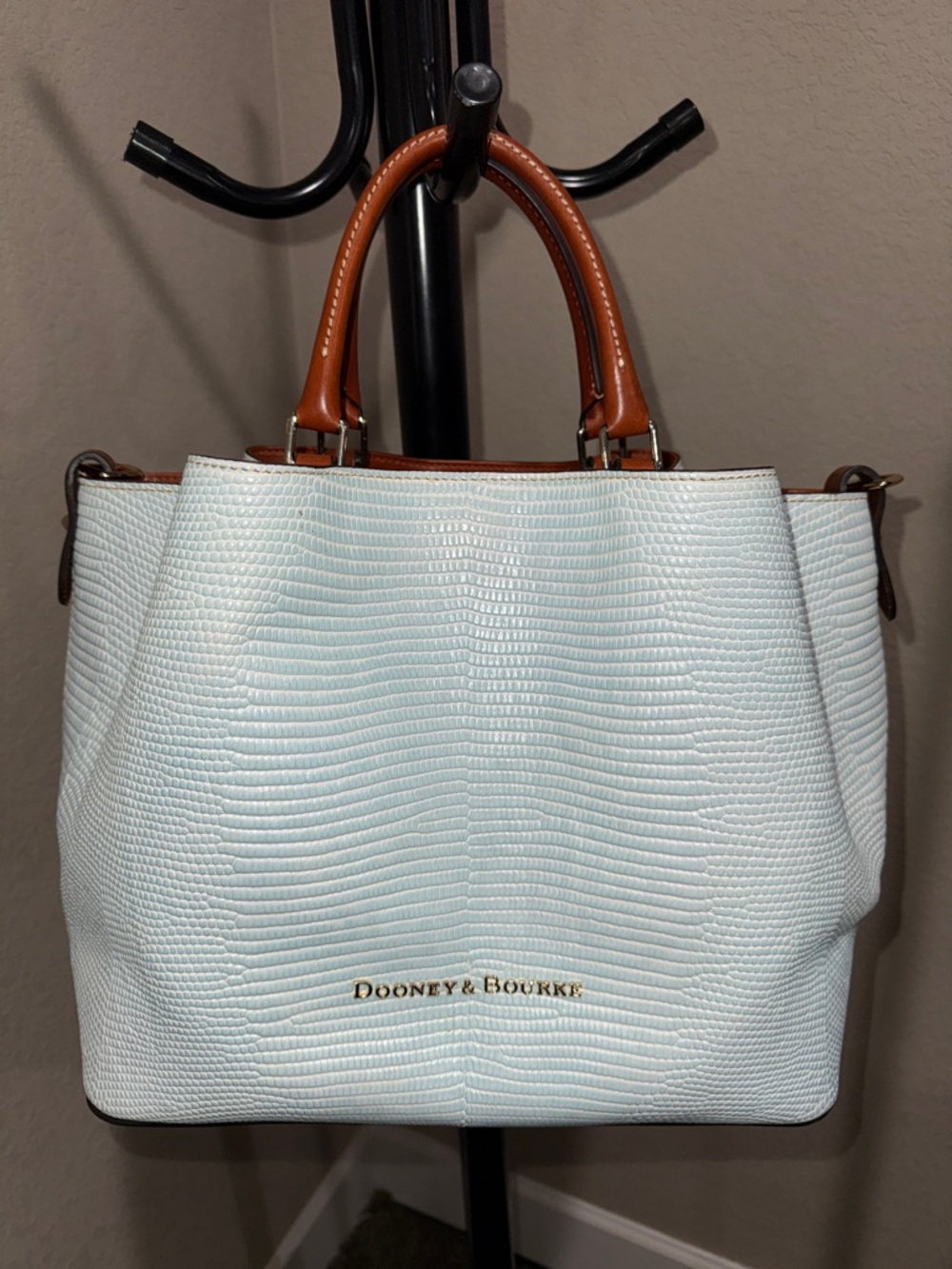 Dooney & Bourke Sky Blue Lizzard Large Barlow